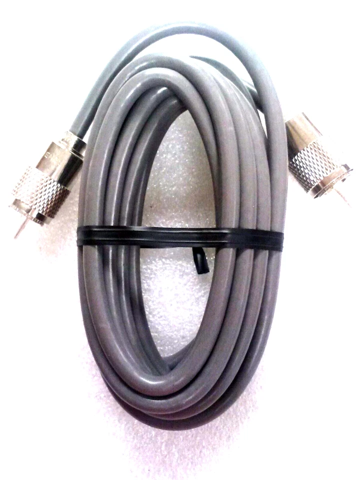RG-8X Coaxial Cable Jumper 9 Foot with soldered Amphenol PL-259 connectors. - Image 1 of 1