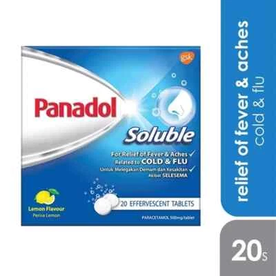 PANADOL Soluble Tablet Lemon Flavour 500mg 20’s Effervescent Tablets 2 Boxes - Image 1 of 2