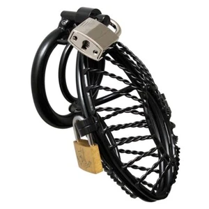 Opening Metal Male Chastity Device With 2 Padlocks - Picture 1 of 4