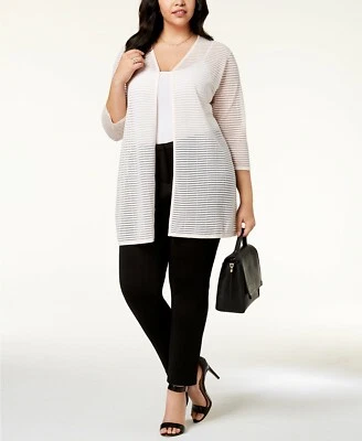 /LX083/Alfani Plus вискозная смесь иллюзия полоски кардиган пион размер 2 X $85,50 - Изображение 1 из 2