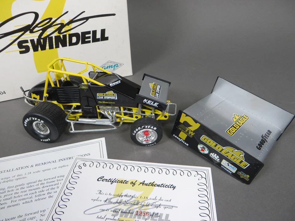 GMP 1:18 Scale Jeff Swindell Gold Eagle #7 Diecast Model Sprint Car - Image 1 of 4