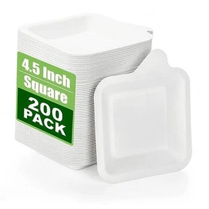 Elsjoy 200 Pack 4.5 Inch Small Paper Plate, Bulk Disposable Paper Cake Plate - Picture 1 of 8