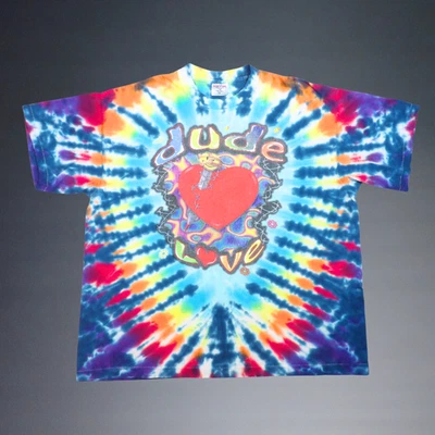 1997 WWF TITAN SPORTS DUDE LOVE MICK FOLEY MANKIND WRESTLING TIE-DYE T-SHIRT XXL - Image 1 of 4