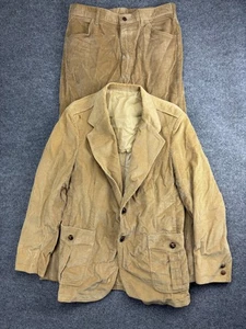 Blazer vintage Lee velluto a coste pantaloni tuta uomo 44R 34 XL marrone set due pezzi USA 70s - Foto 1 di 12