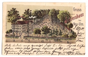 Neu Ulm a. Donau . Gruß vom Schießhaus Litho 1902 - Picture 1 of 2