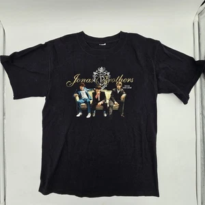 Jonas Brothers Shirt Black 2007 2008 Tour Concert Band Tee - Picture 1 of 6