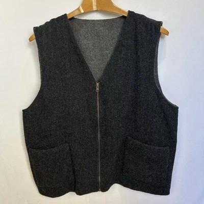 Peruvian Connection Reversible Vest Alpaca Zip-up Gray Pockets Men's Size XL - Image 1 of 4