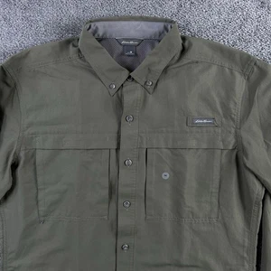 Eddie Bauer Men's Med L/S Guide Lightweight Shirt UPF 30 Sun Protection Fishing - Picture 1 of 10