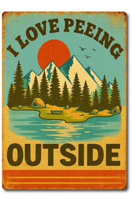 Funny I Love Peeing Outside Sign – 8x12 Aluminum Outdoor Camping Cabin Decor - Image 1 of 4