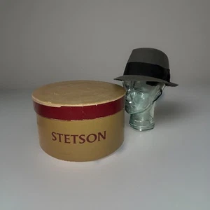 VTG Stetson STETSONIAN 1940s 3X BEAVER Mode Edge Fedora Grey/Black 7 1/8 HTF! - Picture 1 of 24