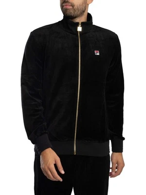 Fila Men's Nero Velour Track Jacket, Black - Image 1 of 4