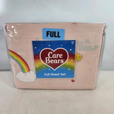 Juego de sábanas Care Bears TAMAÑO COMPLETO 4 piezas con arco iris - 100 % algodón nuevo en paquete Foto 1 de 4