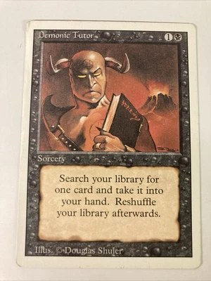 MTG Magic The Gathering Demonic Tutor #105 Revised 1994 LP or Better - Image 1 of 3