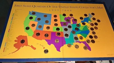 🔥1999-2008 Gold Plated State Quarter 50 Coin Set album Complete Set - Image 1 of 4