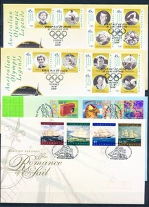XE42858 Australia 1998 olympic legends sailing ships FDC's used - Picture 1 of 1