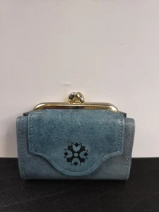 Vintage Prinzessin Gardner Rindsleder Split Blau Geldbörse Münzbörse - Bild 1 von 5