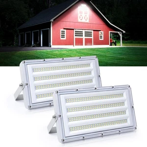 LED Flood Lights Outdoor, 100W 10000LM Outside Work Light with Plug, Outdoor ... - Picture 1 of 9