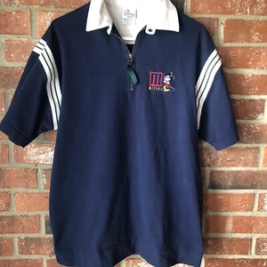 Vintage 90's Disney Store Mickey Mouse Quarter Zip And Collar Polo Size Medium - Picture 1 of 12