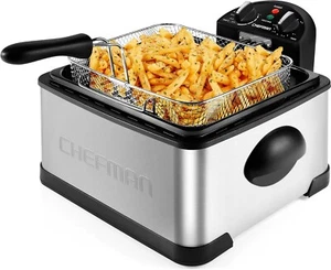 Chefman 4,5 Liter Fritteuse mit Korb Sieb, XL Jumbo Größe, Verstellbare Tem... - Bild 1 von 7