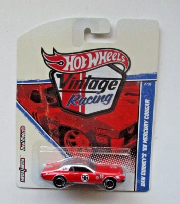 Mercury Cougar Real Riders 2010 Hot Wheels Vintage Racing Dan Gurney's 68 2/30 Foto 1 de 4
