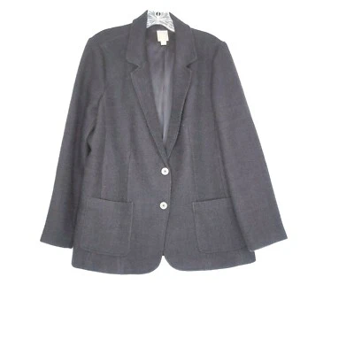 Blazer chaqueta texturizada negra mediana para mujer J.Jill Foto 1 de 4