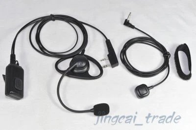 D-Shape Headset 2-PIN for Kenwood Puxing Baofeng Radio with 2 PTT & Boom Mic 019 - Image 1 of 4