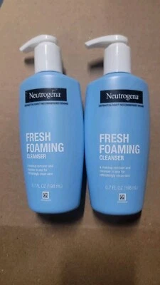 2 Neutrogena Fresh Limpiador Espumoso Desmaquillante Jabón Facial 6.7 Fl Oz Foto 1 de 4