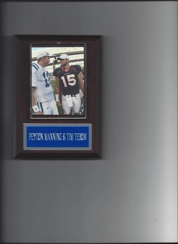 PEYTON MANNING & TIM TEBOW PLAQUE INDIANAPOLIS COLTS DENVER BRONCOS FOOTBALL NFL Cover