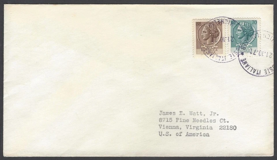 Italy 1971 ship cover to USA canc POSTE ITALIANE/ t/n MICHELANGELO - Image 1 of 1