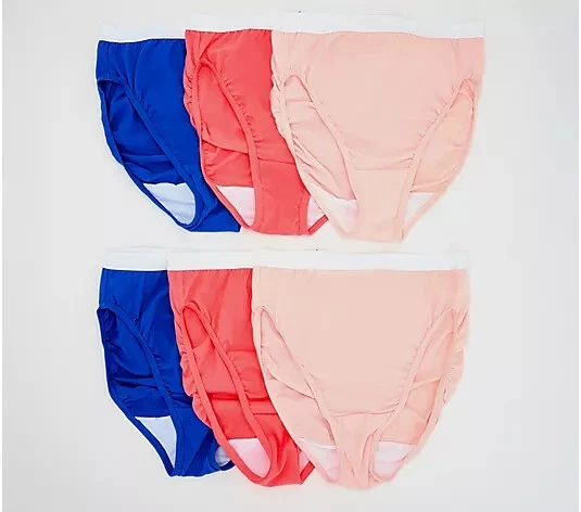 Breezies Original Cotton Hi-Cut Panties Set of 6 Fashion Pack,Size 14 A632207 - Image 1 of 1