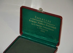 Chemnitz 1899 Etui für Ehrengabe Pistolenschützen Leipzig Schützen Gesellschaft - Bild 1 von 8