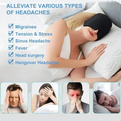 Ice Cap Tension Headache Migraine Relief Mask Heat Cold Therapy Hat Headache - Image 1 of 4