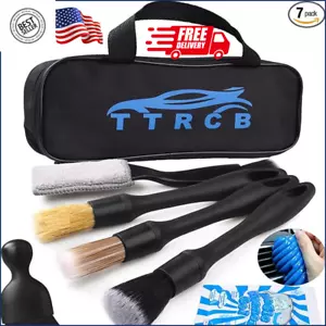 7PCS Car Detailing Brush Set, Ultra Soft Boars Hair Interior Detailing... - Picture 1 of 8