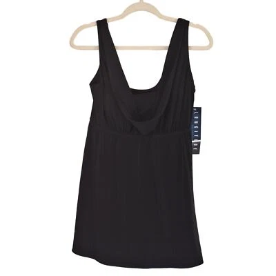 Vestido de baño Longitude (talla 12 para mujer) cuello capucha control abdomen negro Foto 1 de 4