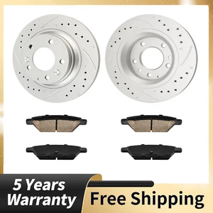 Rotores de freno traseros perforados + pastillas para Lincoln Zephyr Mercury Milan Ford Fusion - Imagen 1 de 14