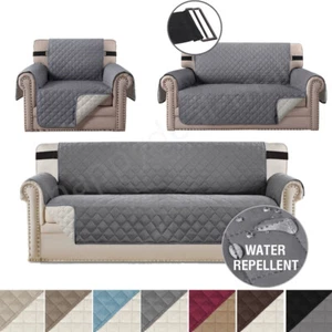 Sofa Covers Quilted Throw Washable Anti Slip Cover Couch Furniture Protector Pet - Picture 1 of 141
