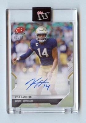 2021 Topps Now Football - Bowman Next Autograph Kyle Hamilton #82/99 (6A) - Image 1 of 2