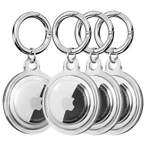 Waterproof Airtag Holder, 4 Pack Clear Airtag Keychain Case for Dog Collar, keys