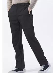 SPOSULEI Pantalone uomo foderato in pile impermeabile esterno con elastico in vita taglia 38 - Foto 1 di 4