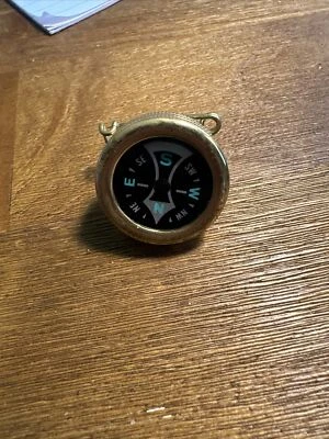 Vintage Pin-on Compass  Stem Brass Liquid Filled SEE PHOTOS - Image 1 of 4
