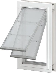 ENDURA E2 Double / Dual Flap Pet Door ~ Aluminum Frame ~ Large / White *5661C5 - Picture 1 of 11