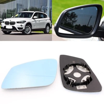 For BMW X1 2010-2017 Side View Door Mirror Blue Glass With Base Heated 1 Pair - image 1 of 4