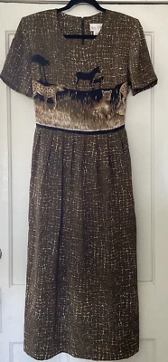 Vestido vintage años 90 Miss Dorby África/Savannah - Guepardos, Cebra, Leona - Talla 14 Foto 1 de 4
