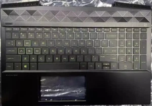 HP Pavilion 15-CX TPN-C133 Black LCD Palmrest Part Green Keys English - Afbeelding 1 van 1