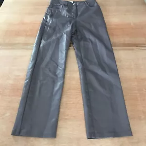 Aritzia Wilfred The Melina Straight Pant Damen 2 braun hoher Bund Kunstleder - Bild 1 von 13