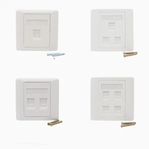 RJ45 Ethernet Computer Network Socket Panel LAN CAT6 Wall Socket Board 1-4 Ports - Photo 1/8