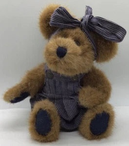 Vintage 90’s Boyd’s Bear 10” Plush Blue Dress And Hair Bow - Picture 1 of 9