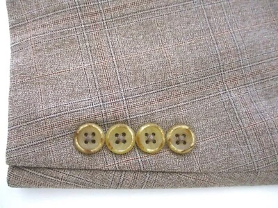 SUPERFLY Vtg 70s Brown Red Plaid 2-Pc Suit Wide Flare Leg Pants Disco Pimp 42 - Image 1 of 4