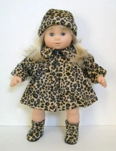 NEW LEOPARD Coat, Hat, BOOTS forAmerican Girl Bitty Baby or TWIN   (OUTFIT ONLY) - Picture 1 of 1