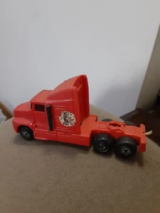 Plastic Red Toy Semi Truck Cab tractor trailer- "China" unbranded Fire Depart. - Picture 1 of 7